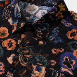 Czarna koszula męska boho w kwiaty