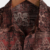 Brązowa koszula męska w stylu western paisley