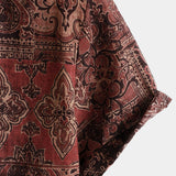 Brązowa koszula męska w stylu western paisley