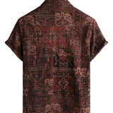 Brązowa koszula męska w stylu western paisley