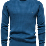 Sweter męski z fakturą siatki