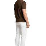 Ciemnobrązowy T-shirt męski slim fit
