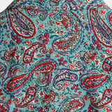 Zielona koszula męska vintage paisley z guzikami