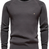 Sweter męski z fakturą siatki