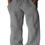 Lekkie spodnie męskie z lnem o smukłym kroju