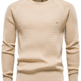 Sweter męski z fakturą siatki