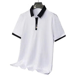 Elegancka koszulka polo męska w paski Marek